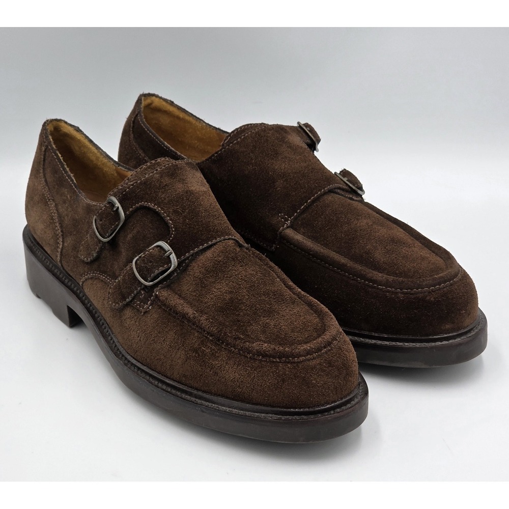 Lauren Ralph Lauren Suede Double Monk Strap Lug Shoe Women's Brown Size 10B Y2K